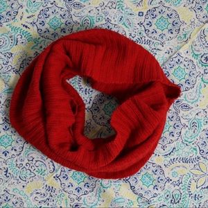 Red Knit Infinity Scarf